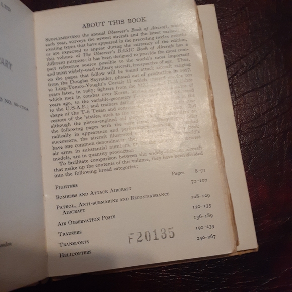 Vtg the Observers Basic Book of Aircraft Military Edition 1967 F W & Co - Picture 11 of 15